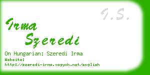 irma szeredi business card